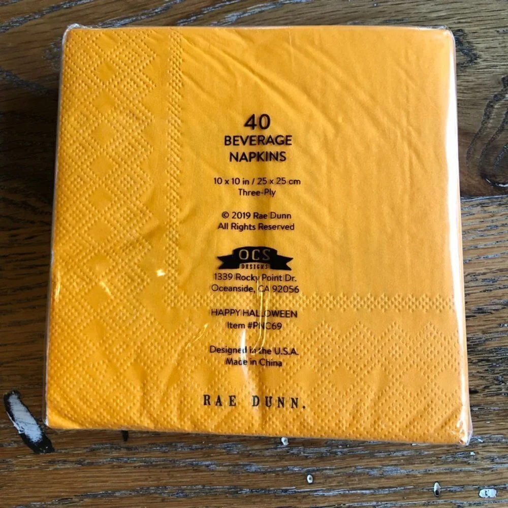 Rae Dunn Halloween Dessert Plates and Beverage Napkins